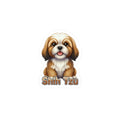 Shih Tzu dog puppy vinyl decal sticker with brown and white fur