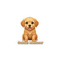 Golden Retriever puppy vinyl decal sticker with text