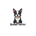 Boston Terrier dog puppy vinyl decal sticker with text