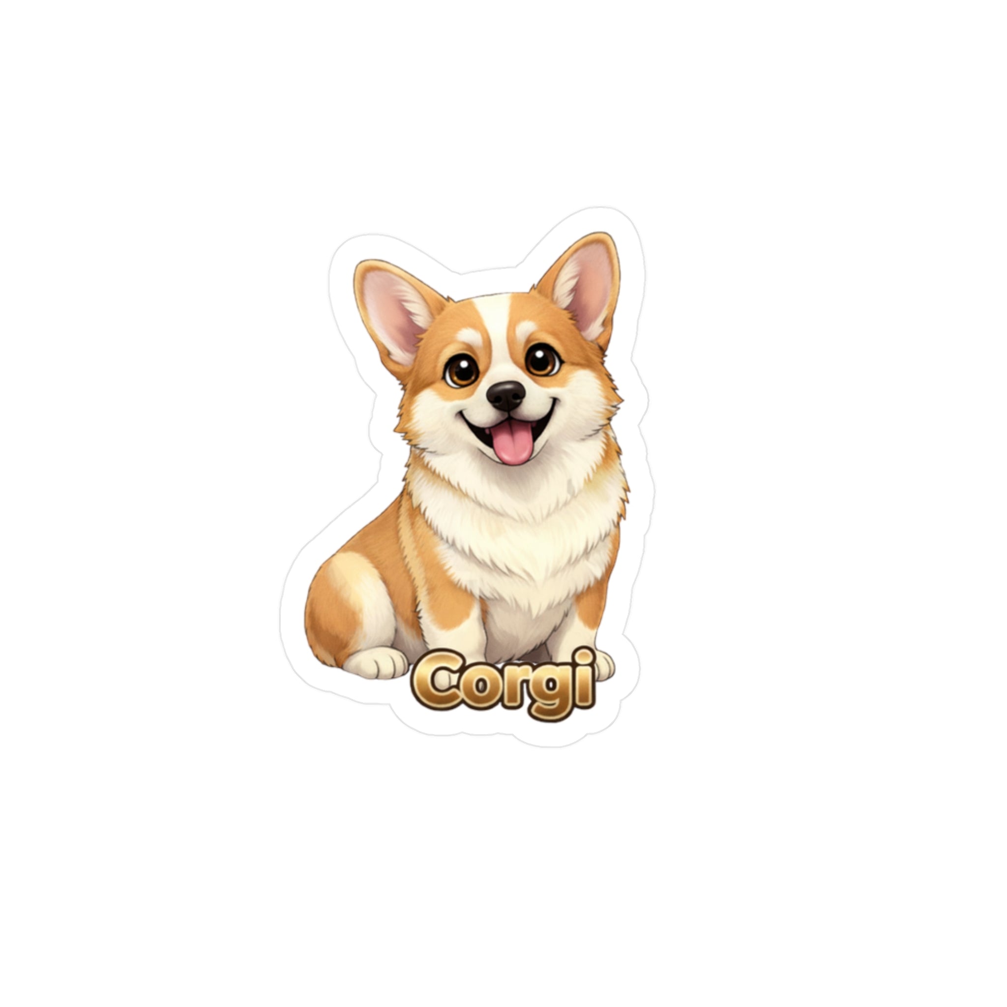 Corgi dog vinyl decal sticker with the word Corgi written below the illustration