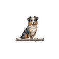 Australian Shepherd dog vinyl decal sticker with blue merle fur pattern