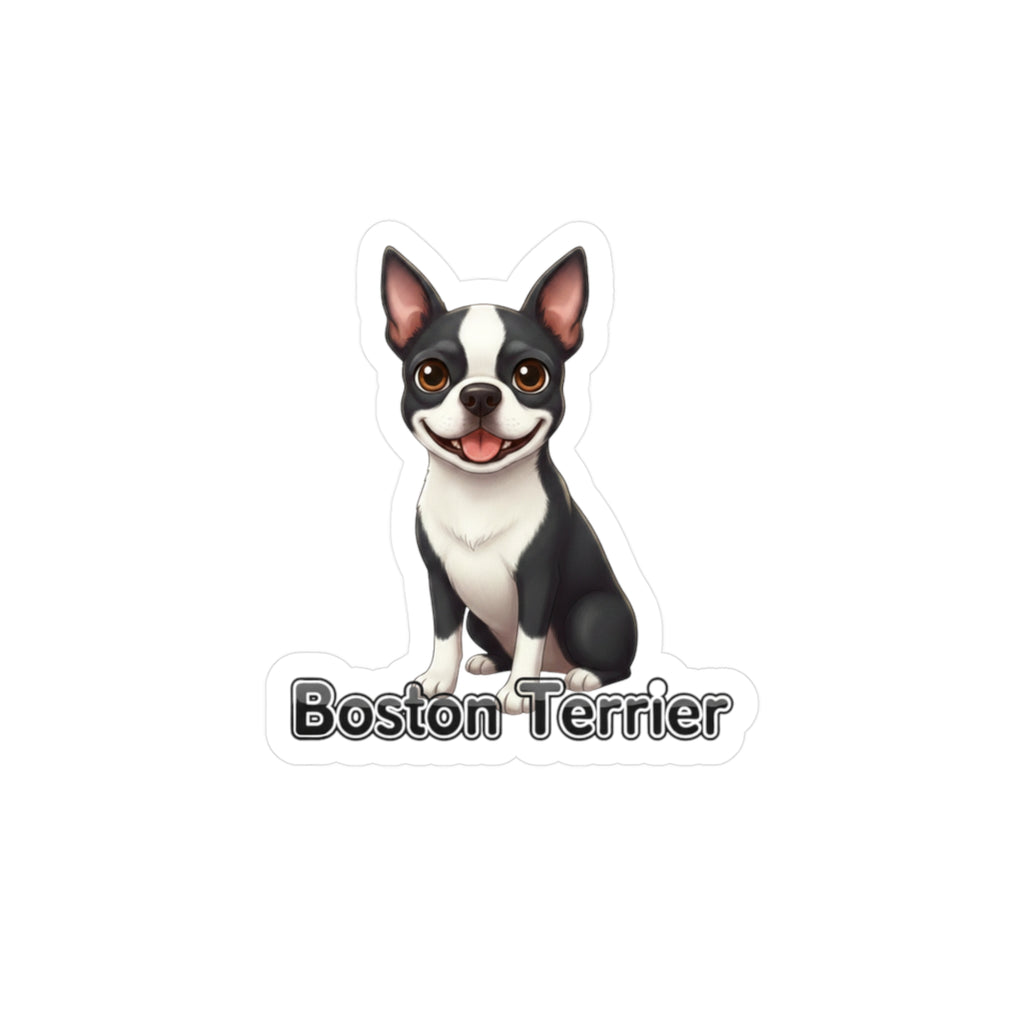 Boston Terrier dog vinyl decal sticker with text