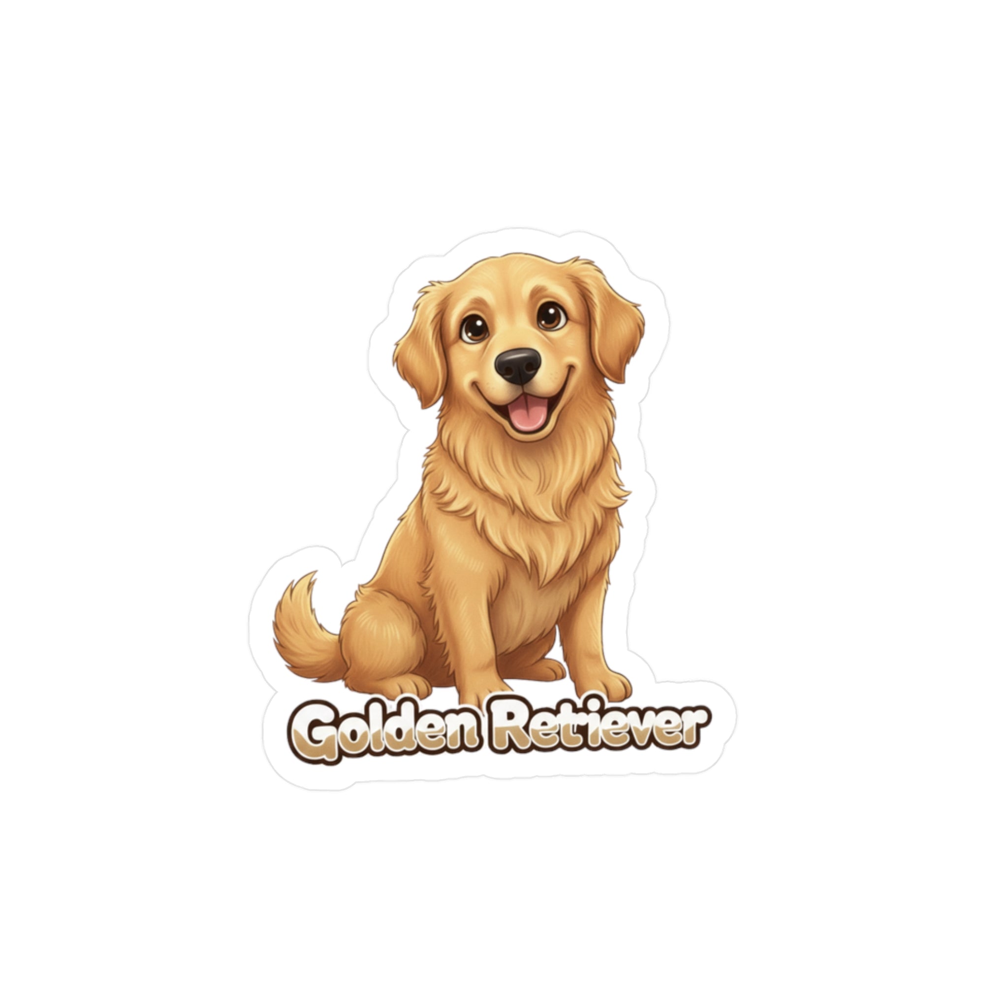 Golden Retriever dog vinyl decal sticker with text