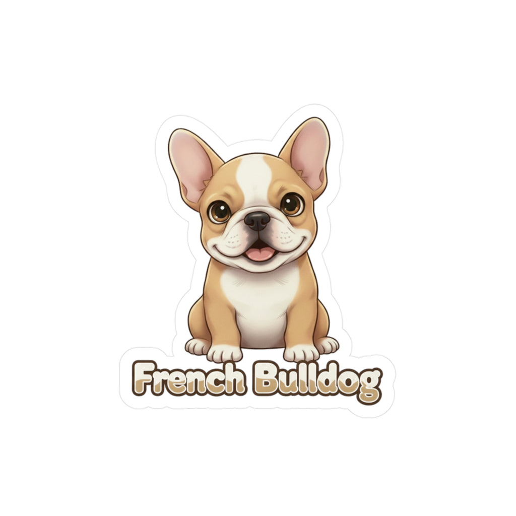 French Bulldog puppy vinyl decal sticker with text