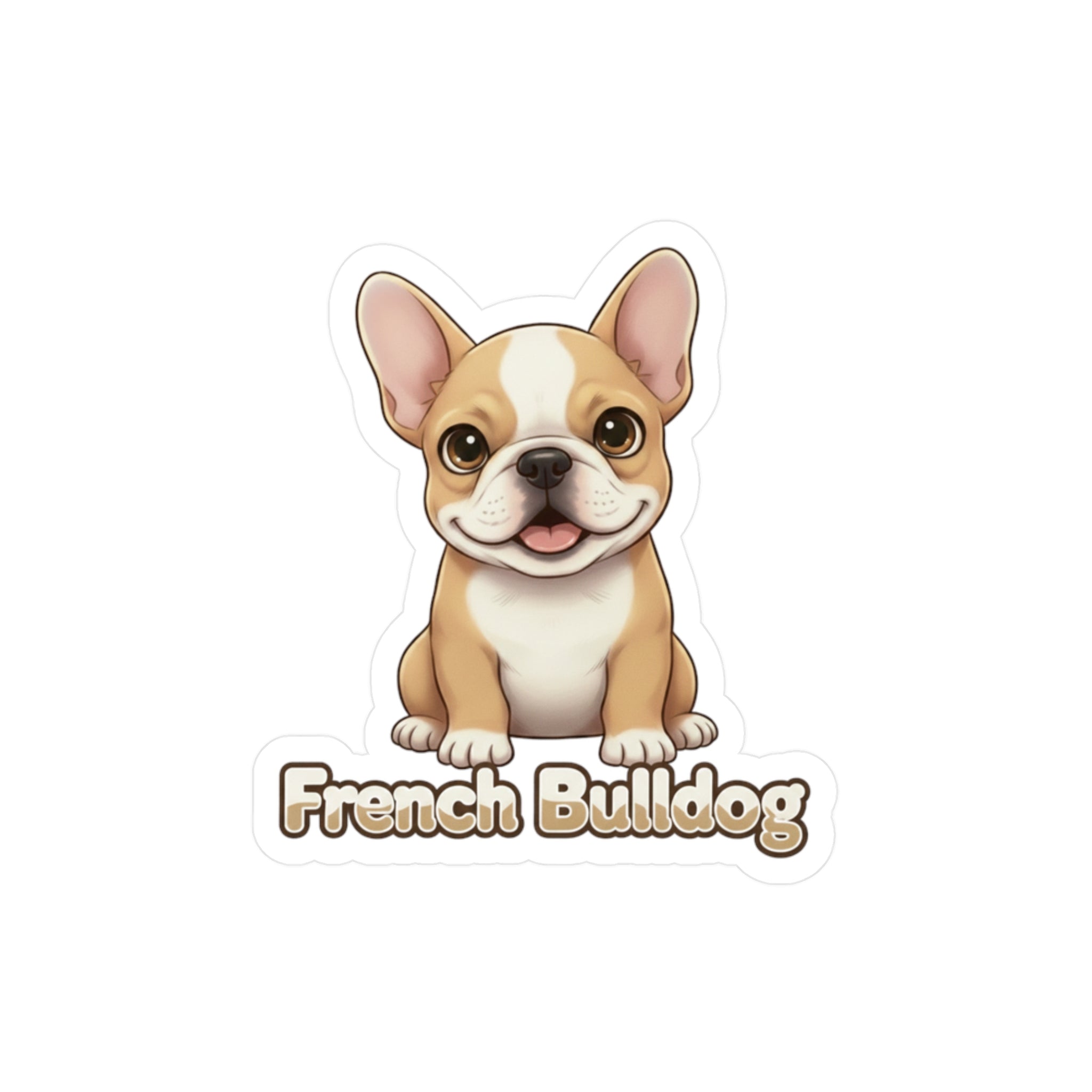 French Bulldog puppy vinyl decal sticker with text