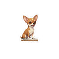 Chihuahua dog vinyl decal sticker with brown and white fur